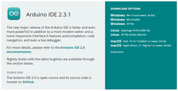Arduino ide 2.0 software install download
