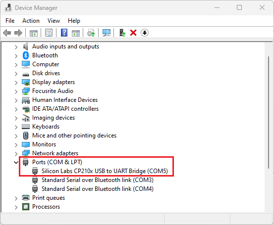 Testing-the-CP210x-USB-to-UART-Bridge-Drivers-Installation-on-Windows-PC-Device-Manager